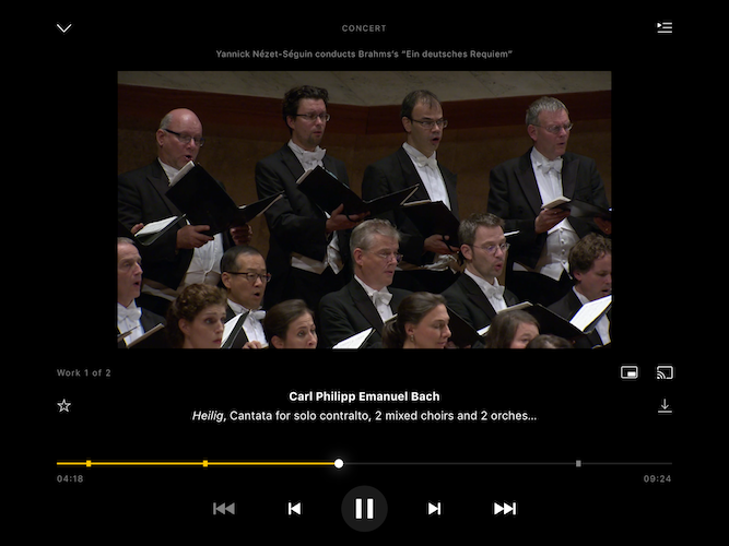 Digital Concert Hall App iPad