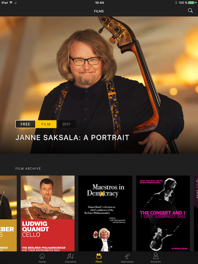 Digital Concert Hall App iPad
