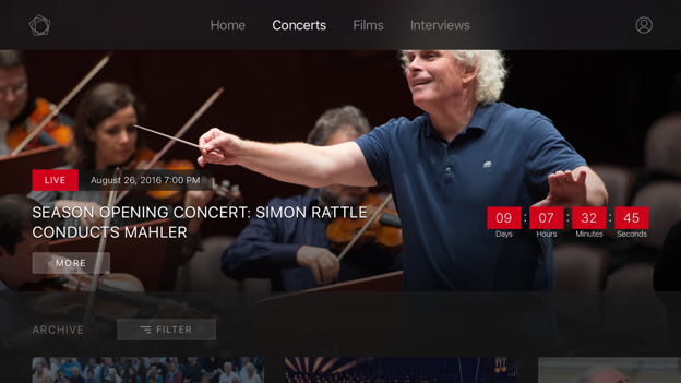 Digital Concert Hall App for Apple TV
